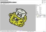 Michigan Wolferine Embroidery