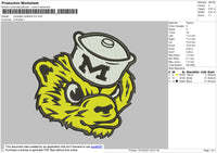 Michigan Wolferine Embroidery