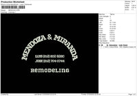 Mendoza Embroidery File 6 sizes