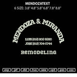 Mendoza Embroidery File 6 sizes