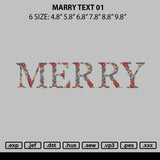 Marry Text 01 Embroidery File 6 sizes