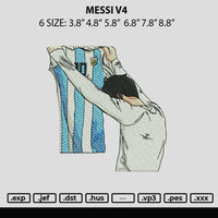 Messi V4 Embroidery File 6 sizes