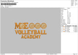 Me Volley Embroidery File 6 sizes