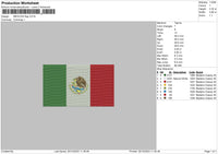 Mexicanflag Embroidery File 6 sizes