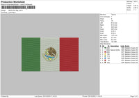 Mexicanflag Embroidery File 6 sizes