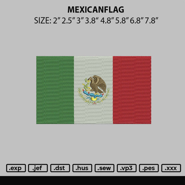 Mexicanflag Embroidery File 6 sizes