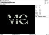 Mg Detailing Embroidery File 6 sizes