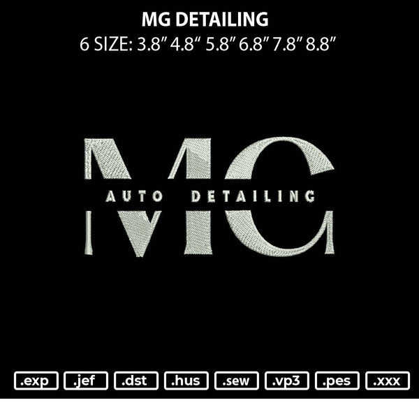 Mg Detailing Embroidery File 6 sizes