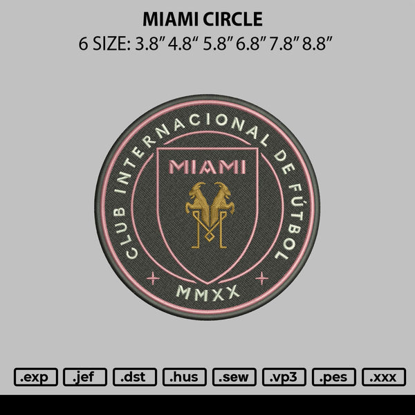 Miami Circle Embroidery File 6 sizes