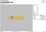 Michigan W Girl Embroidery File 6 sizes