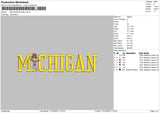 Michigan W Girl Embroidery File 6 sizes