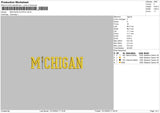 Michigan W Stick Embroidery File 6 sizes