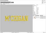 Michigan W Stick Embroidery File 6 sizes