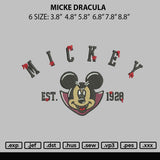 Mickey Dracula Embroidery File 6 sizes