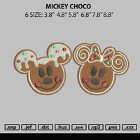 Mickey Choco Embroidery File 6 sizes
