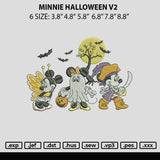 Minnie Halloween V2 Embroidery File 6 sizes