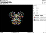 Mickey Colorskull Embroidery File 6 sizes