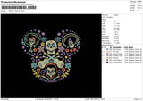 Mickey Colorskull Embroidery File 6 sizes