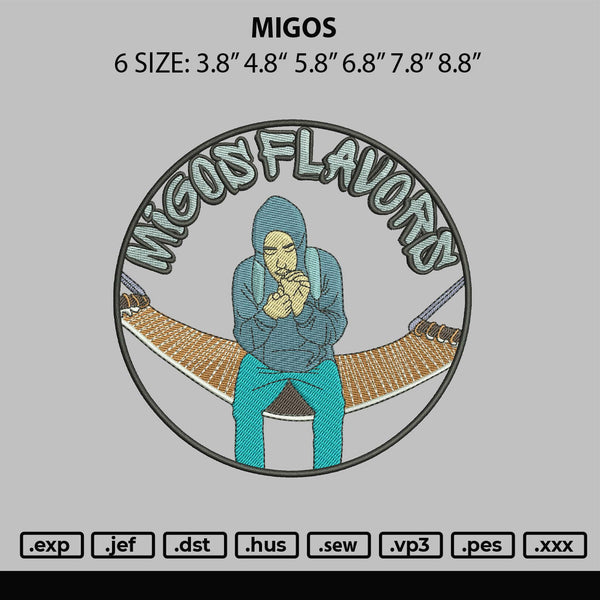 Migos Embroidery File 6 sizes