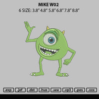 Mike W02 Embroidery File 6 sizes