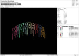 Minnesota Drip Embroidery File 6 sizes