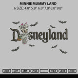 Minnie Mummy Land Embroidery File 6 sizes