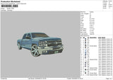 Blue Car 08 Embroidery File 6 sizes