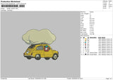 Cloud Car Embroidery File 6 sizes