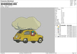 Cloud Car Embroidery File 6 sizes