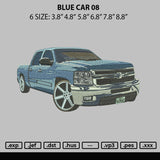 Blue Car 08 Embroidery File 6 sizes