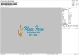 Moen Farm Embroidery File 6 sizes