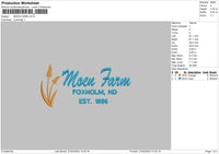 Moen Farm Embroidery File 6 sizes