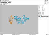 Moen Farm Embroidery File 6 sizes