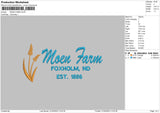 Moen Farm Embroidery File 6 sizes