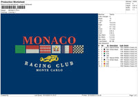 Monaco Embroidery File 6 sizes