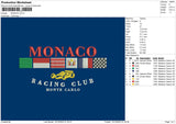 Monaco Embroidery File 6 sizes