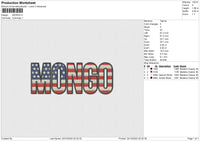 Mongo Embroidery File 6 sizes