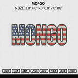 Mongo Embroidery File 6 sizes