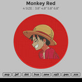 Monkey Red Embroidery