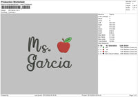 Ms Garcia Embroidery File 6 sizes