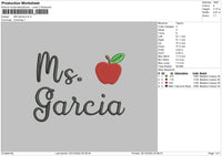 Ms Garcia Embroidery File 6 sizes