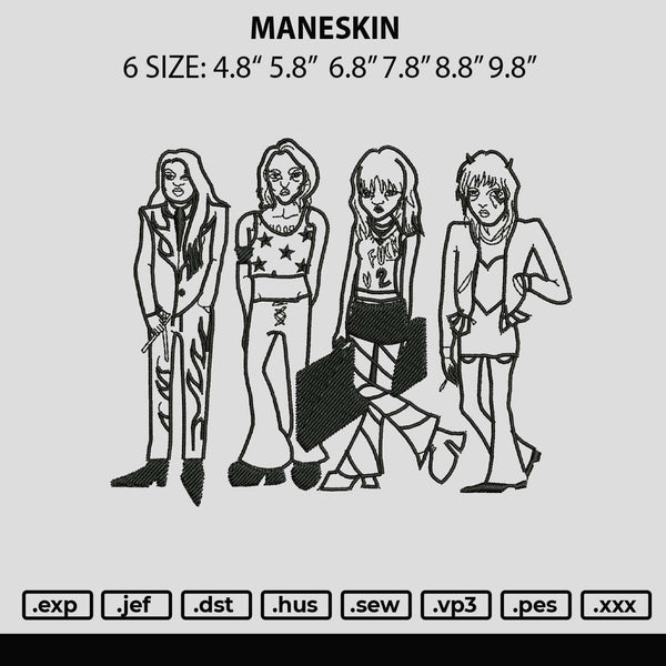 Maneskin Embroidery File 6 sizes