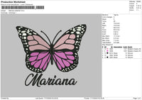 Butterfly 1612 Embroidery File 6 sizes