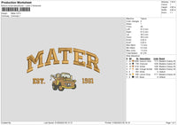 Mater text Embroidery File 6 sizes