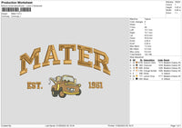 Mater text Embroidery File 6 sizes