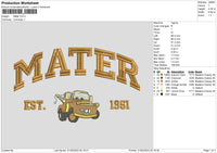 Mater text Embroidery File 6 sizes