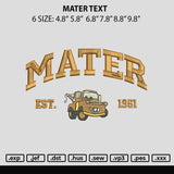 Mater text Embroidery File 6 sizes