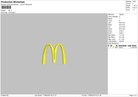 Mc Dlogo Embroidery File 6 sizes