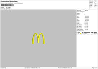 Mc Dlogo Embroidery File 6 sizes