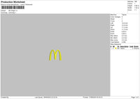 Mc Dlogo Embroidery File 6 sizes